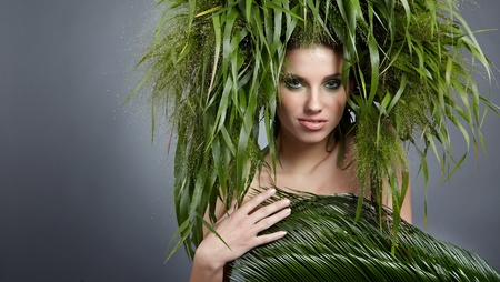 Ecology woman, green concept の写真素材