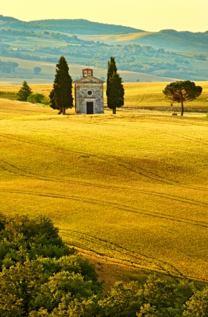 Vitaleta Chapel, Tuscanyの写真素材