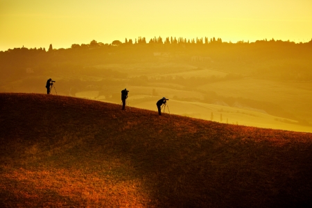 Photographers and Landscape in Tuscany の写真素材