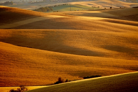 Rural countryside landscape in Tuscany region of Italy 