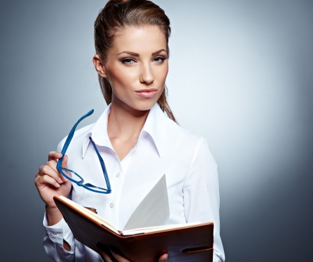 business woman in glasses の写真素材