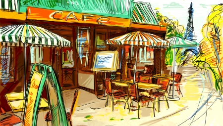 Paris street - illustration の写真素材