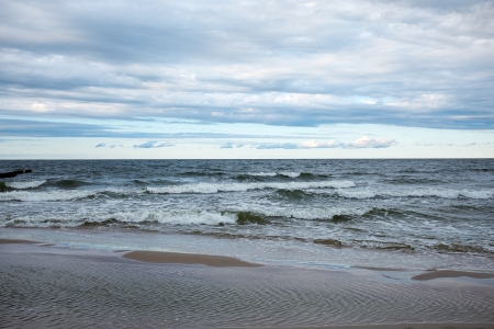 Baltic Sea white sand beach の写真素材