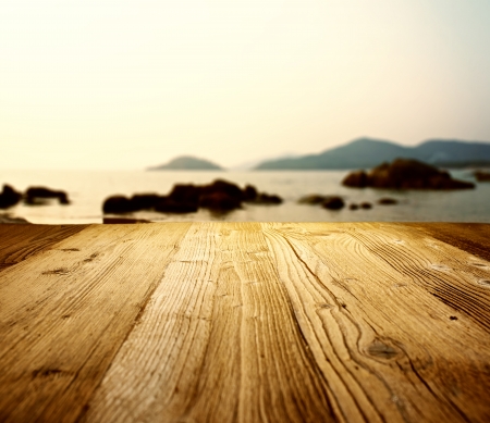 wood textured backgrounds on the tuscany landscape の写真素材