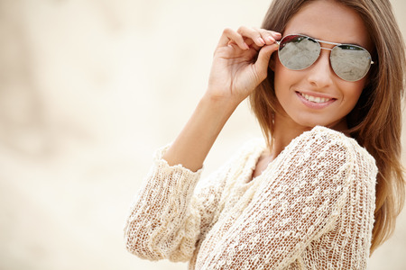 Young sexy woman on beach.の写真素材