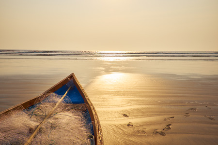 Old beached fishing Boat - Asian Styleの写真素材