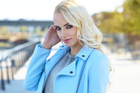 Portrait of beautiful blond womanの写真素材