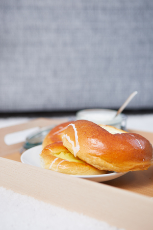 Good morning, Sweet breakfast . bedroom conceptの写真素材