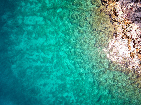 Top View of Rocks and sea waterの写真素材