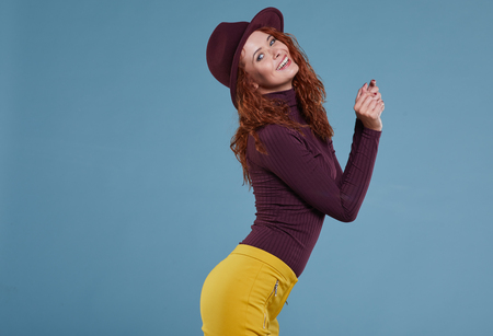 Autumn woman portrait. Shoot in studioの写真素材