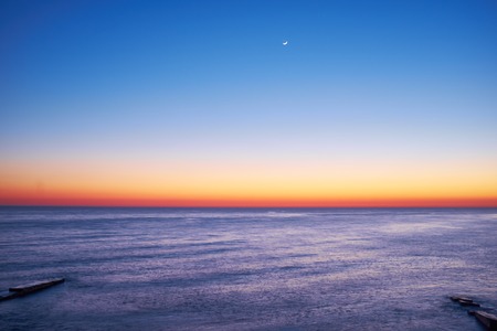 Nice sunset on the beach of the Black Seaの写真素材