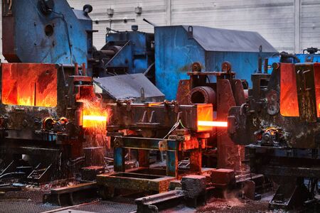 Hot steel pouring in steel plant