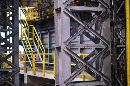 Scenes in steel mill factory, industrial concept