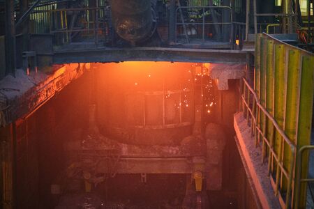 Scenes in steel mill factory, industrial concept