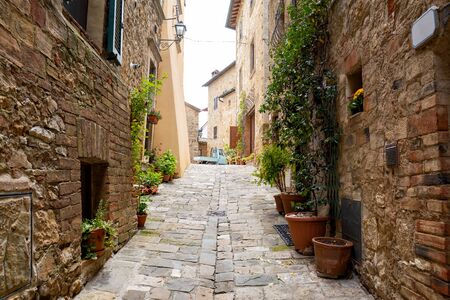 STREETS OF A SMALL ITALIAN TOWN, tuscanyの写真素材