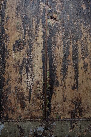 Rusty metallic background plate or wallの写真素材