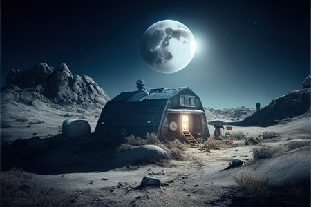 Spacecraft, mission to the moon, Generative AIの素材