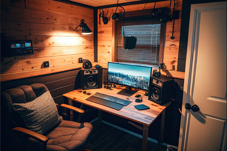 home studio for podcaster or youtuber. AI Generativeの素材