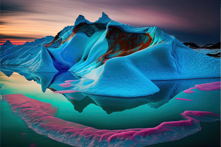 Beautiful colors of ice in Greenland, Generative aiの素材