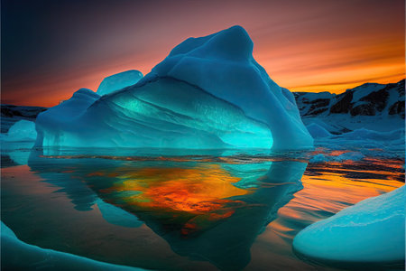 Beautiful colors of ice in Greenland, Generative aiの素材