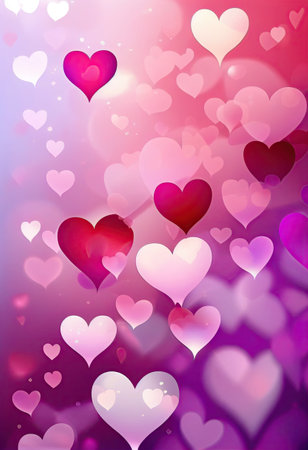 Valentine's card or background. Red hearts, Valentines day concept. ai generativeの素材