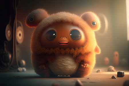 cute air monster with big eyes. Ai generativeの素材
