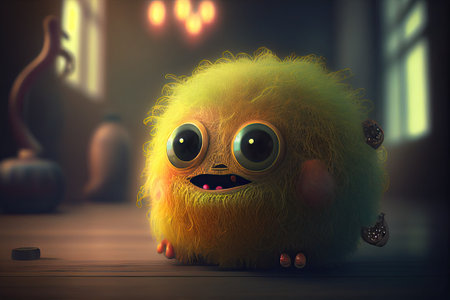 cute air monster with big eyes. Ai generativeの素材