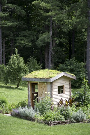 Garden Shed with Roof Gardenの写真素材