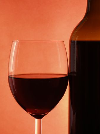 Red wine within glass close-upの写真素材