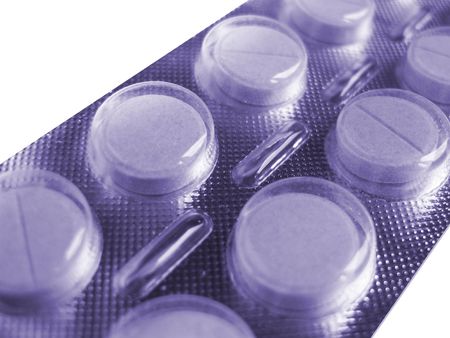 Pills pack toning in blueの写真素材
