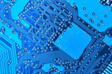 Blue circuit board macro, may be used as background