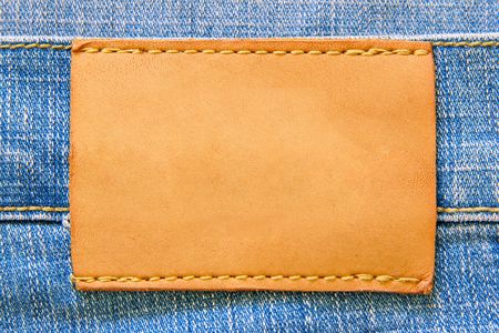 Blank leather label for your own textの写真素材