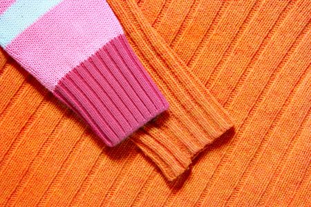 Colorful sweaters close up, may be used as backgroundの写真素材