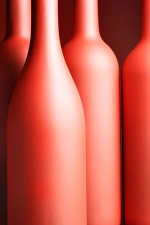 Still-life with lots of red wine bottlesの写真素材