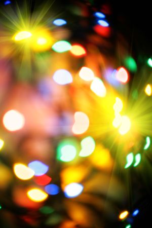Colorful christmas lights out of focus, may be used as background
