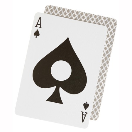 Ace spades close-up isolated over white background