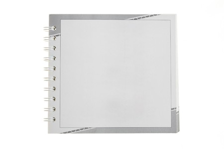 Blank notebook isolated over white backgroundの写真素材