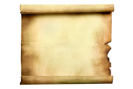 Ancient manuscript isolated over a white background