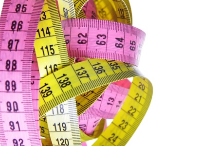 Measuring tapes isolated over a white background