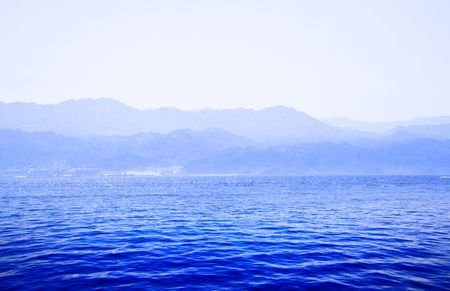 Sea and mountains, may be used as background