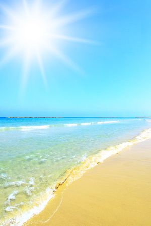 Beach and sun, may be used as backgroundの写真素材