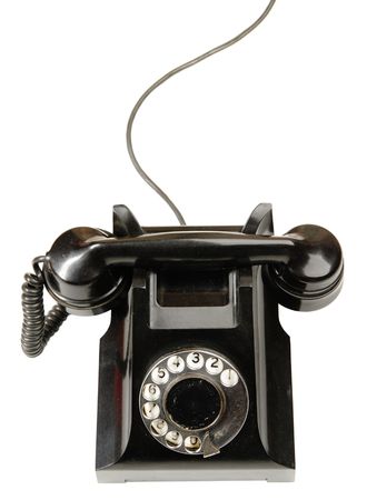 Vintage telephone isolated over the white backgroundの写真素材