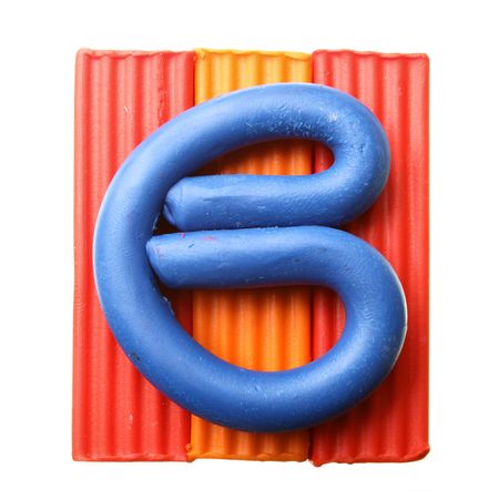 Letter B - Plasticine alphabet isolated over white backgroundの写真素材