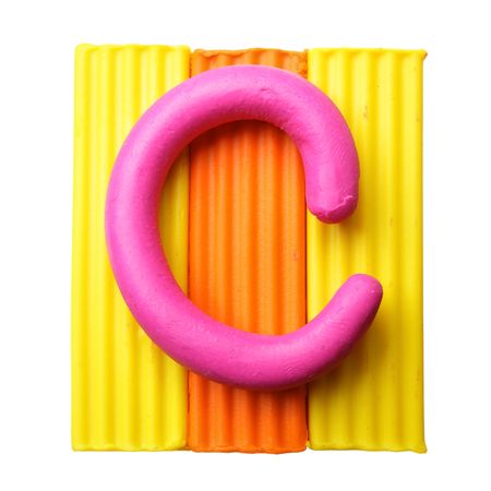 Letter C - Plasticine alphabet isolated over white backgroundの写真素材
