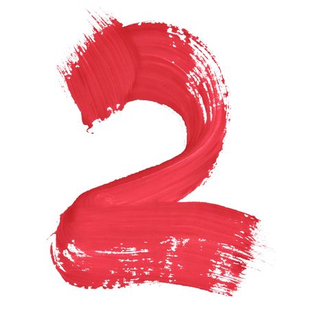 2 - Color numbers isolated over the white backgroundの写真素材