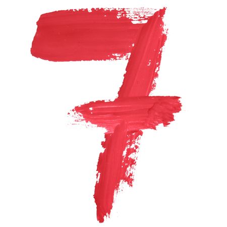 7 - Color numbers isolated over the white backgroundの写真素材