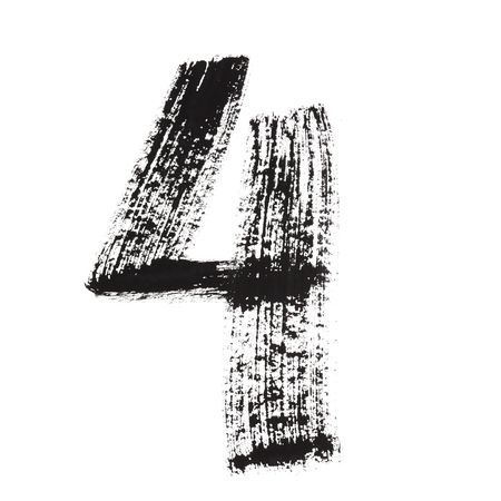 4 - Ink numbers isolated over the white backgroundの写真素材