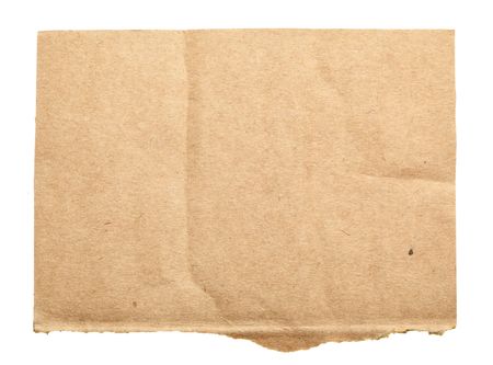 Scrap of cardboard isolated over the white backgroundの写真素材