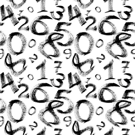 Seamless pattern - Black numbers over white backgroundの写真素材