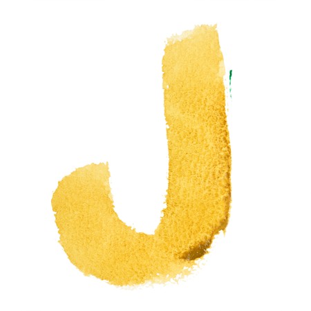 J - Watercolor letters isolated over the white backgroundの写真素材